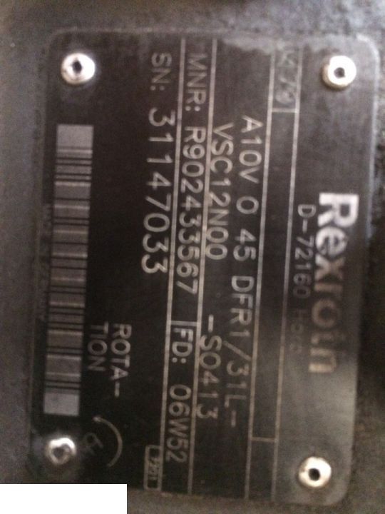 Pompa Rexroth A10V O 45 DFR1 - משאבה הידרולית עבור מכונה חקלאית: תמונה 1 Pompa Rexroth A10V O 45 DFR1 - משאבה הידרולית עבור מכונה חקלאית: תמונה 1
