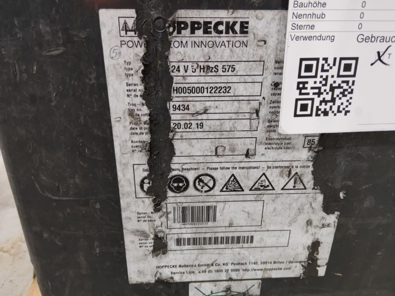 HOPPECKE Battery 24V 575Ah - מצבר עבור ציוד לטיפול בחומרים: תמונה 2 HOPPECKE Battery 24V 575Ah - מצבר עבור ציוד לטיפול בחומרים: תמונה 2