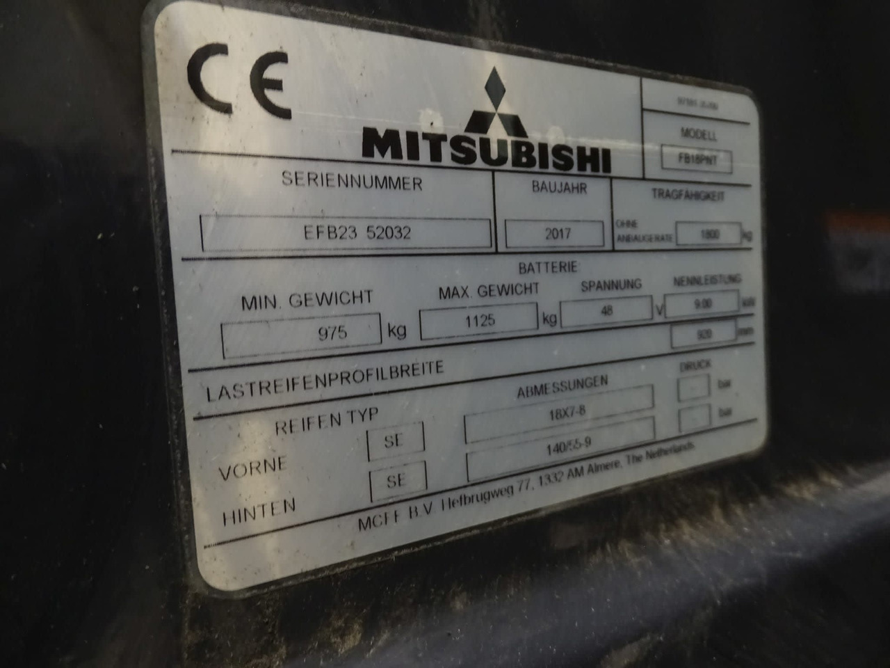 Mitsubishi FB18PNT - מלגזה חשמלית: תמונה 2 Mitsubishi FB18PNT - מלגזה חשמלית: תמונה 2