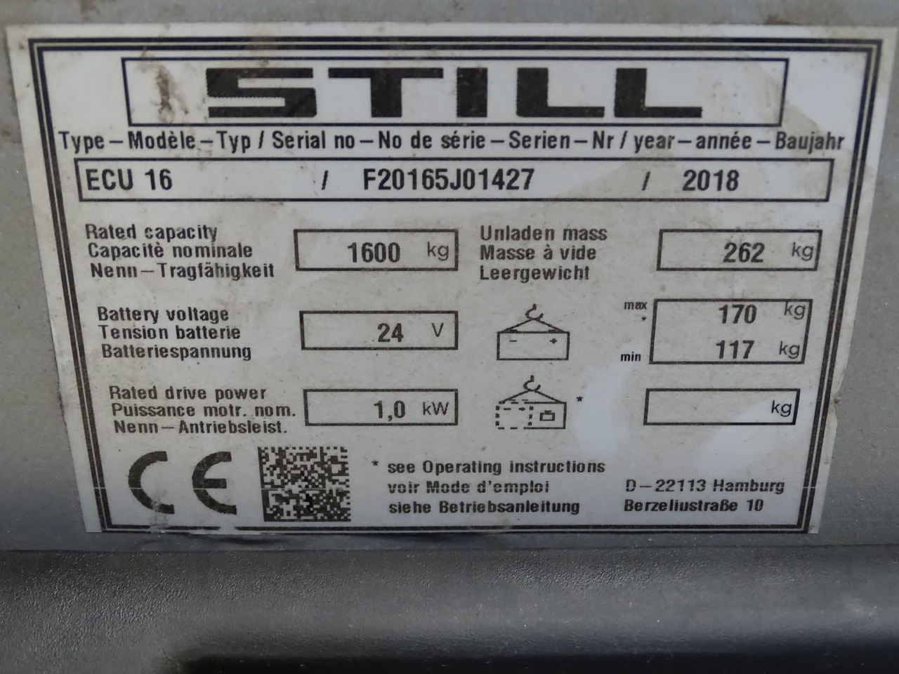 STILL ECU16 - משאית משטחים: תמונה 5 STILL ECU16 - משאית משטחים: תמונה 5