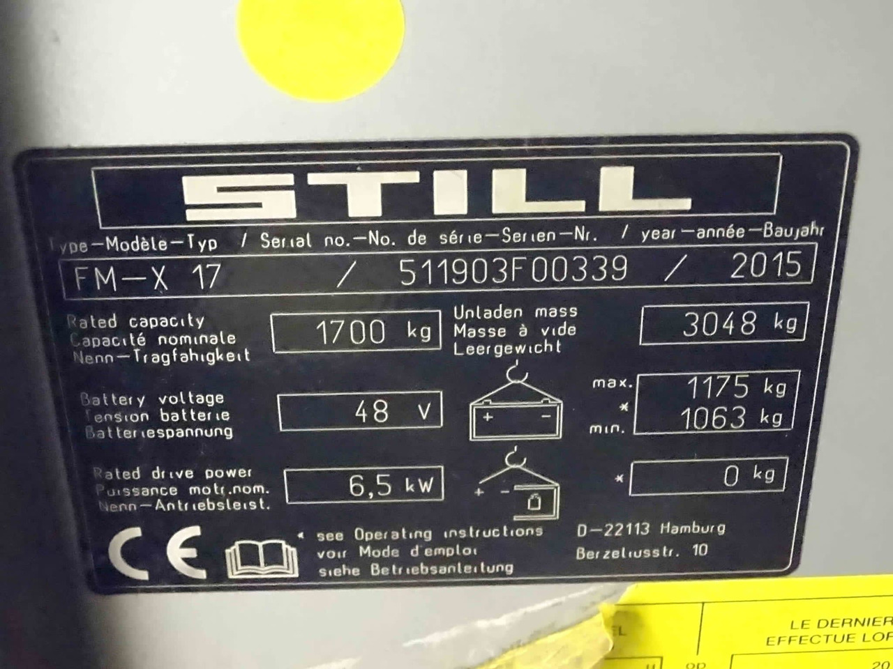 STILL FM-X17 - משאית הגעה: תמונה 2 STILL FM-X17 - משאית הגעה: תמונה 2