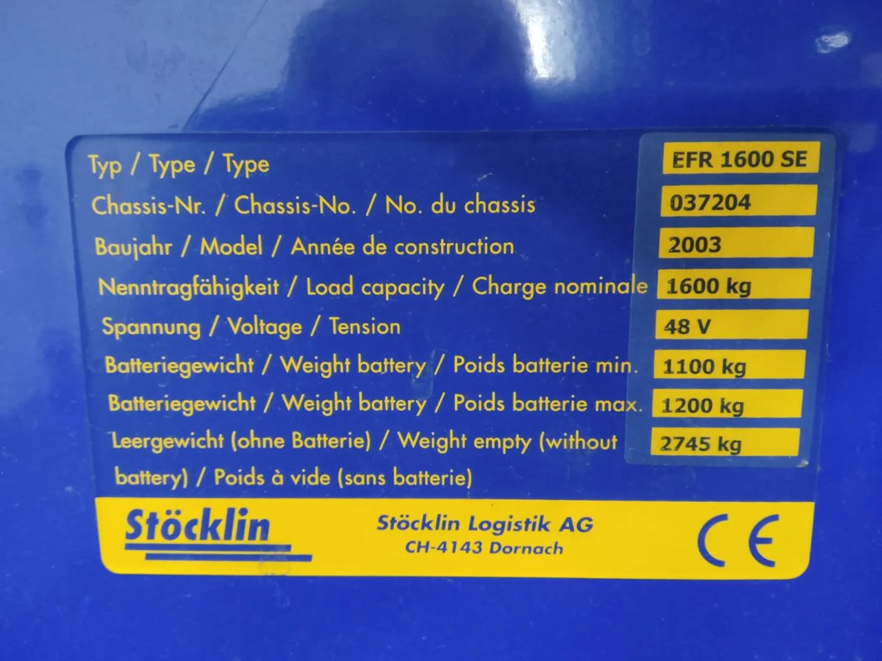Stöcklin EFR1600SE - משאית הגעה: תמונה 2 Stöcklin EFR1600SE - משאית הגעה: תמונה 2