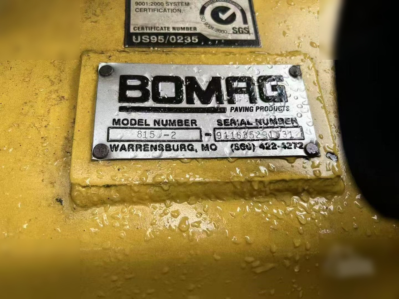 2000 BOMAG 815-2 - מרצף אספלט: תמונה 5 2000 BOMAG 815-2 - מרצף אספלט: תמונה 5