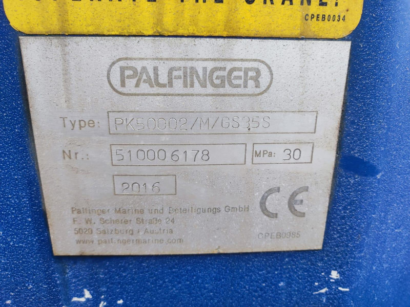 עגורן מעמיס עבור משאית Palfinger PK50002 /M/GS35S: תמונה 15