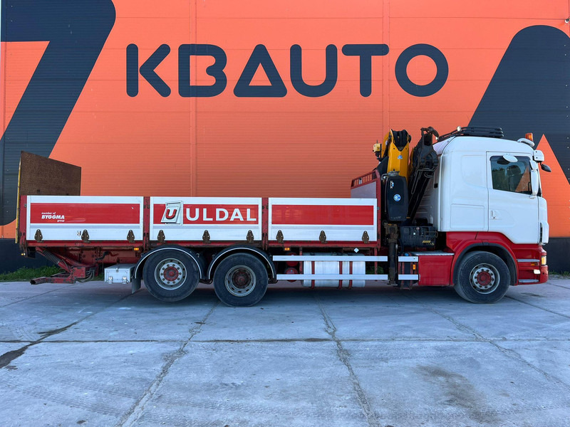 משאית צד נופל/ שטוחה, משאית מנוף Scania R 500 6x2*4 EFFER 255/6S / PLATFORM L=6620 mm: תמונה 5