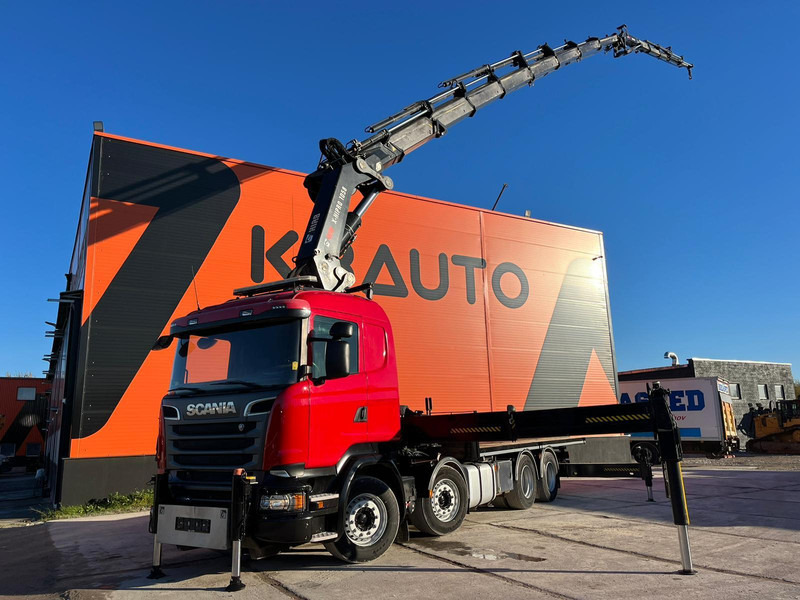 Scania R 520 8x4 COMBI / HIAB 1058E-8 + JIB / PLATFORM L=6269 mm - משאית צד נופל/ שטוחה, משאית מנוף: תמונה 1 Scania R 520 8x4 COMBI / HIAB 1058E-8 + JIB / PLATFORM L=6269 mm - משאית צד נופל/ שטוחה, משאית מנוף: תמונה 1
