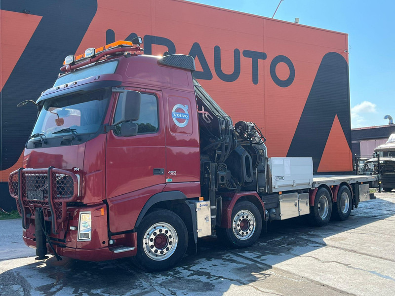 Volvo FH 480 8x4 HIAB 1055E-8 / WINCH / PLATFORM L=6928 mm - משאית צד נופל/ שטוחה, משאית מנוף: תמונה 2 Volvo FH 480 8x4 HIAB 1055E-8 / WINCH / PLATFORM L=6928 mm - משאית צד נופל/ שטוחה, משאית מנוף: תמונה 2