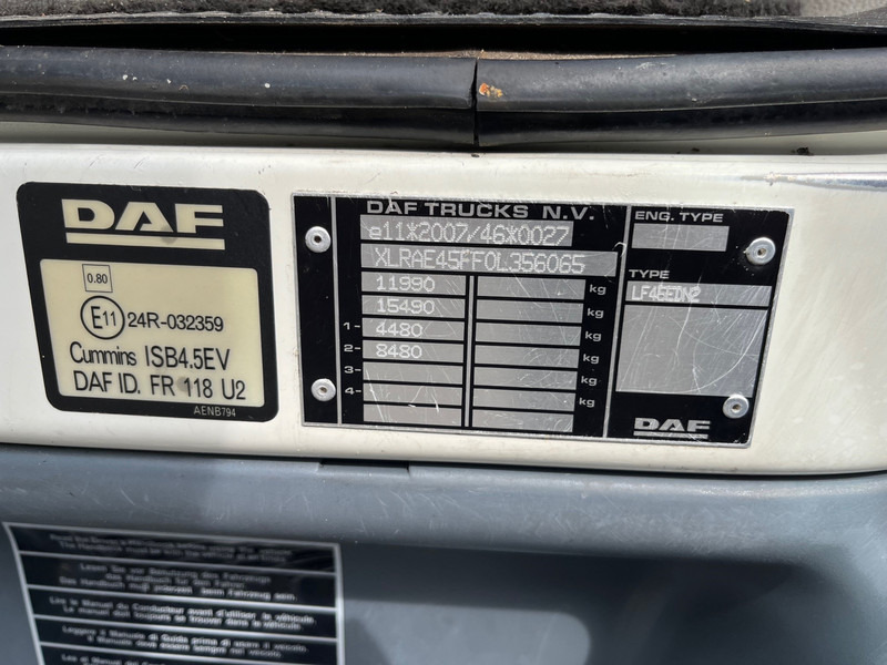 משאית תיבה DAF FA LF45.160 / 48 DKM! / 12 ton / Loadlift /  NL Truck / APK-TUV 01-26: תמונה 15
