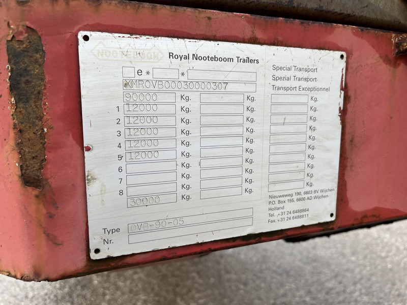 Nooteboom OVB-90-05 / 5 axle 12 Ton Hydraulic / BPW Drum / Ballast Trailer - סמיטריילר צד נופל/ שטוח: תמונה 5 Nooteboom OVB-90-05 / 5 axle 12 Ton Hydraulic / BPW Drum / Ballast Trailer - סמיטריילר צד נופל/ שטוח: תמונה 5