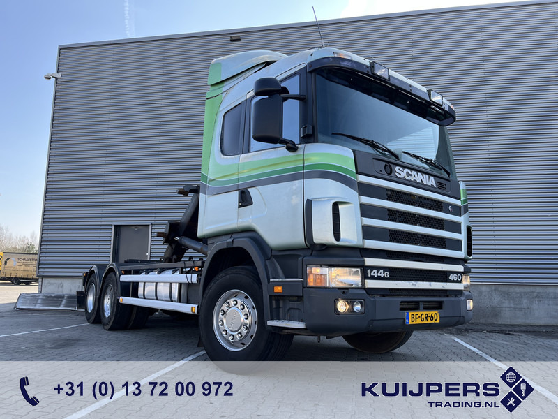 Scania R 144G V8 460 6x2 Boogie / 874 dkm / Blad - Blad / Hook Lift / NL Truck - משאית הרמת וו: תמונה 1 Scania R 144G V8 460 6x2 Boogie / 874 dkm / Blad - Blad / Hook Lift / NL Truck - משאית הרמת וו: תמונה 1