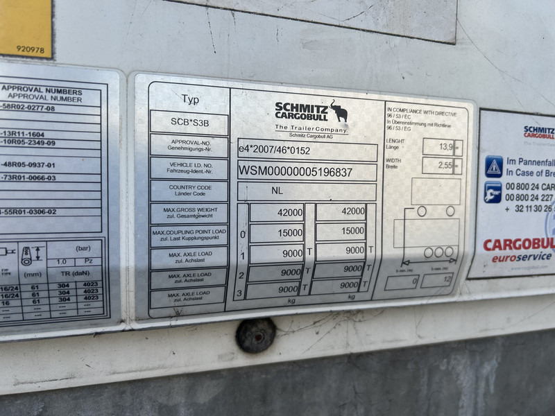 סמיטריילר בתיבה סגורה Schmitz Cargobull SCB S3B / Box / Loadlift / 2x Liftas / APK 03-26: תמונה 17