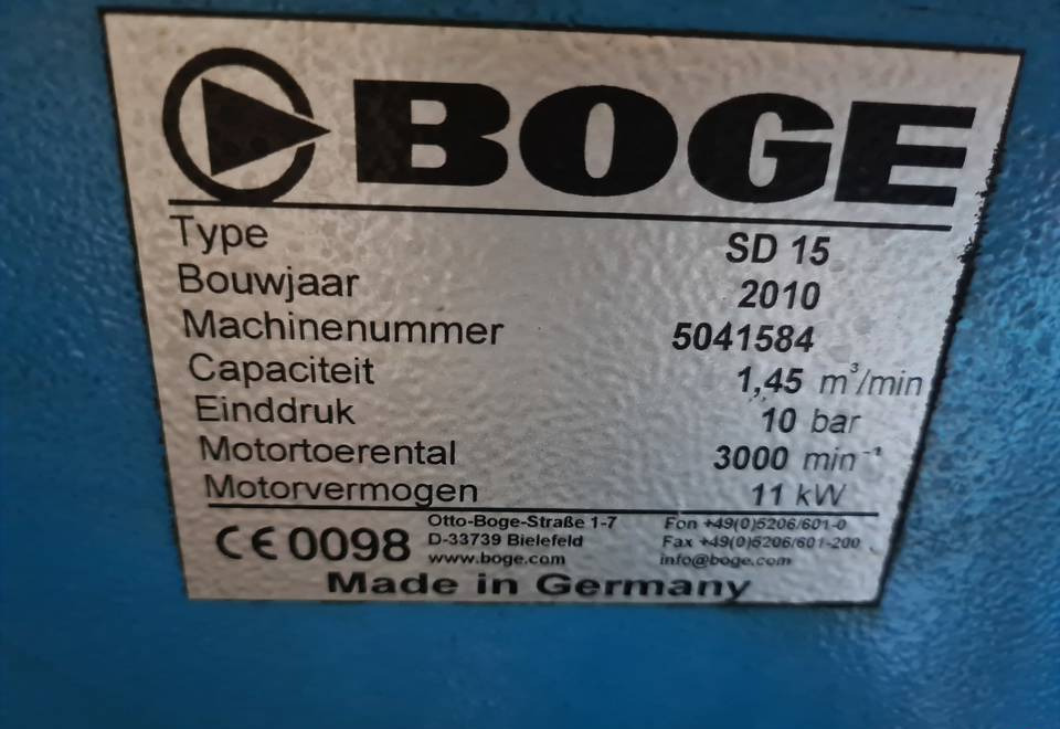 Kompresor śrubowy Boge SD 15, 11 kw - מדחס אוויר: תמונה 5 Kompresor śrubowy Boge SD 15, 11 kw - מדחס אוויר: תמונה 5