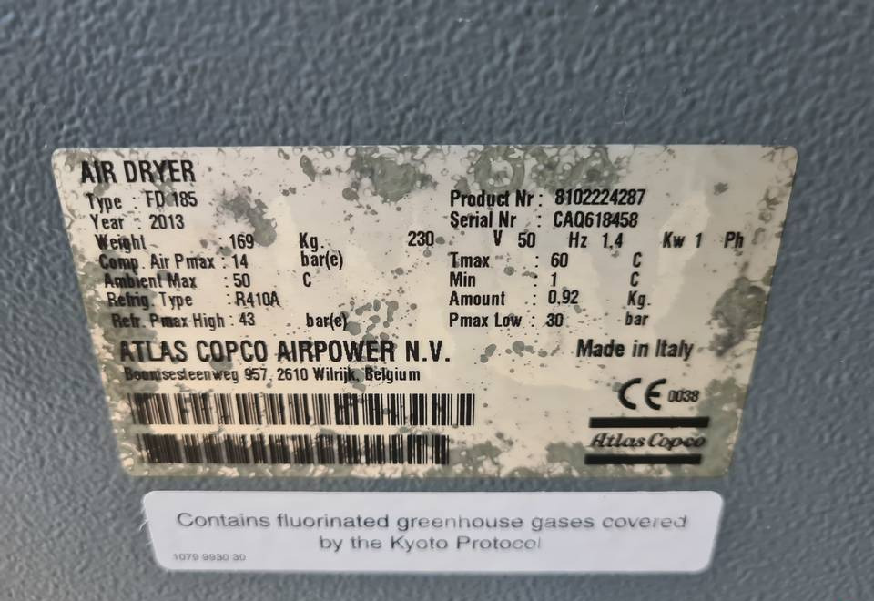 OSUSZACZ ZIĘBNICZY ATLAS COPCO FD 185 - מדחס אוויר: תמונה 5 OSUSZACZ ZIĘBNICZY ATLAS COPCO FD 185 - מדחס אוויר: תמונה 5