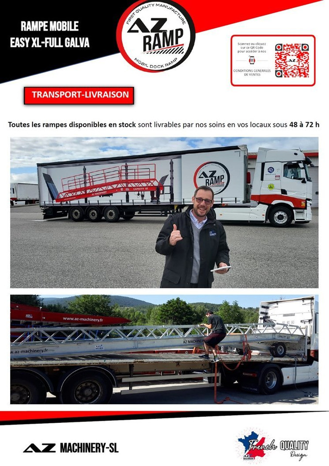 חָדָשׁ רמפת העמסה AZ RAMP-EASY XL-12 FULL GALVA. WIDE Mobil Galvanizate Loading Ramp With Level Off, 12 t Capacity: תמונה 11