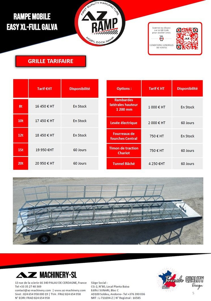 חָדָשׁ רמפת העמסה AZ RAMP-EASY XL-12 FULL GALVA. WIDE Mobil Galvanizate Loading Ramp With Level Off, 12 t Capacity: תמונה 10