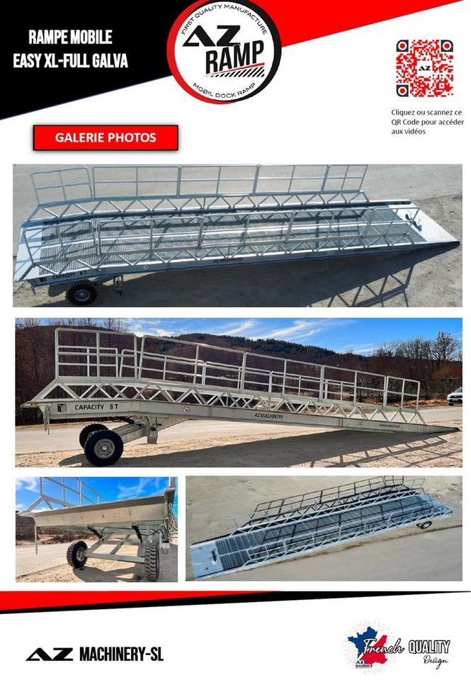 חָדָשׁ רמפת העמסה AZ RAMP-EASY XL-12 FULL GALVA. WIDE Mobil Galvanizate Loading Ramp With Level Off, 12 t Capacity: תמונה 9