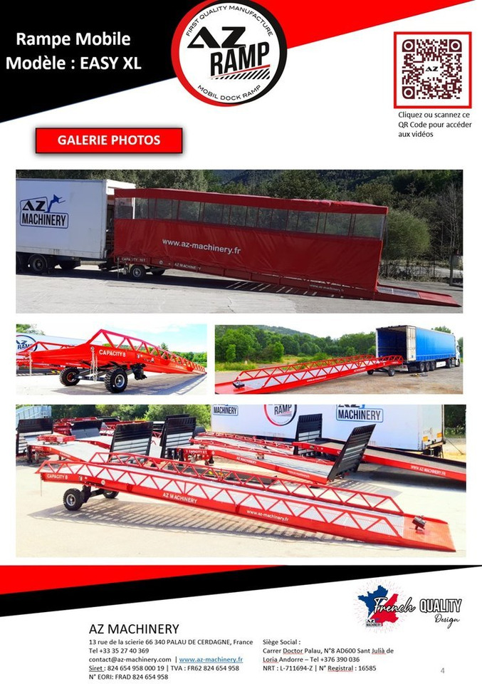 חָדָשׁ רמפת העמסה AZ RAMP-EASY XL-12-RL . Mobil Loading Ramp  WIDE With Level Off, 12 t Capacity: תמונה 8