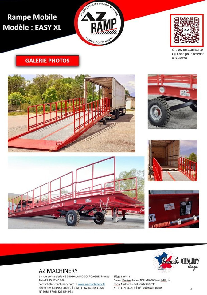 חָדָשׁ רמפת העמסה AZ RAMP-EASY XL-12-RL . Mobil Loading Ramp  WIDE With Level Off, 12 t Capacity: תמונה 9