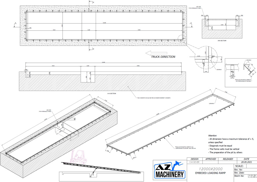 חָדָשׁ רמפת העמסה Embeded loading ramp-Buried loading ramp with tilting lip.AZ RAMP-EASY ST-10T: תמונה 8