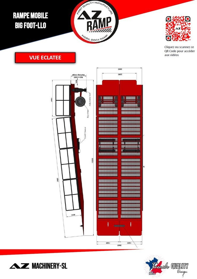 Large Mobile dock ramp, uncouplable AZ RAMP - KING VERSION, BIG FOOT L20 T-INOX - רמפת העמסה: תמונה 5 Large Mobile dock ramp, uncouplable AZ RAMP - KING VERSION, BIG FOOT L20 T-INOX - רמפת העמסה: תמונה 5