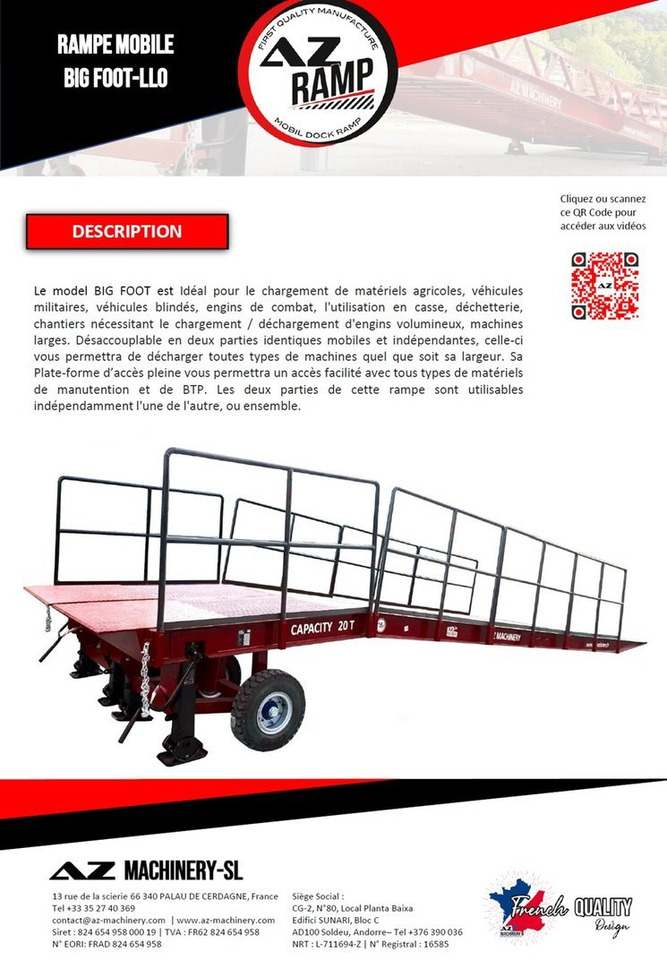 Large Mobile dock ramp, uncouplable AZ RAMP - KING VERSION, BIG FOOT L20 T-INOX - רמפת העמסה: תמונה 2 Large Mobile dock ramp, uncouplable AZ RAMP - KING VERSION, BIG FOOT L20 T-INOX - רמפת העמסה: תמונה 2