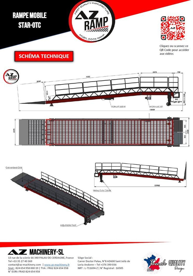 Loading Ramp with with hydraulic folding bridge - AZ RAMP - STAR-OTC- 8T. 8 ton capacity - רמפת העמסה: תמונה 3 Loading Ramp with with hydraulic folding bridge - AZ RAMP - STAR-OTC- 8T. 8 ton capacity - רמפת העמסה: תמונה 3