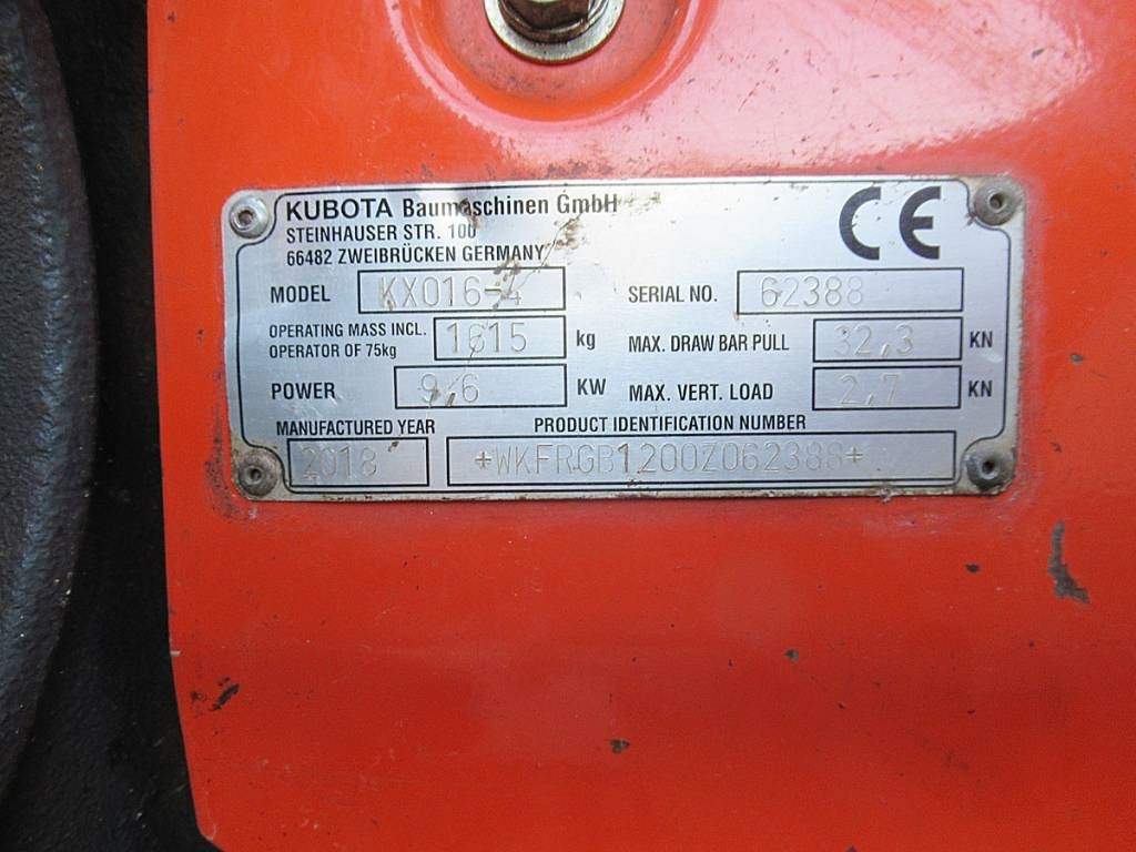 Kubota KX 016-4 neue Ketten - מיני מחפר: תמונה 5 Kubota KX 016-4 neue Ketten - מיני מחפר: תמונה 5