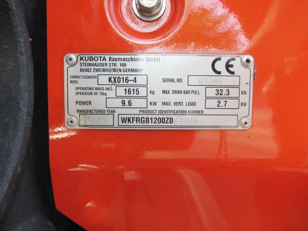 Kubota KX016-4 hydr. Schwenklöffel - מיני מחפר: תמונה 5 Kubota KX016-4 hydr. Schwenklöffel - מיני מחפר: תמונה 5