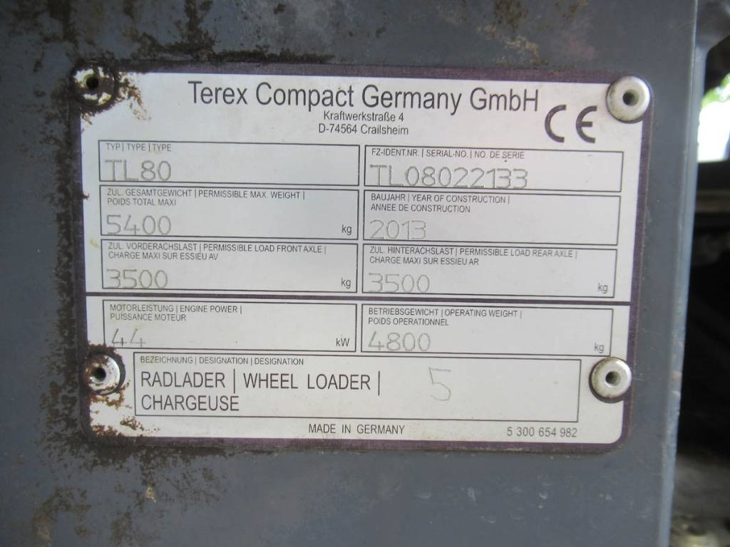 Terex TL 80 AS - מעמיס גלגלים: תמונה 5 Terex TL 80 AS - מעמיס גלגלים: תמונה 5
