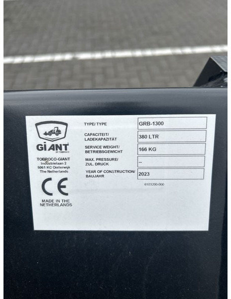 Tobroco Grondbak 130 cm Giant aanspan - דלי עבור מכונת בנייה: תמונה 5 Tobroco Grondbak 130 cm Giant aanspan - דלי עבור מכונת בנייה: תמונה 5
