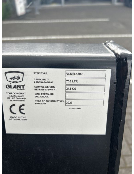 Tobroco Volumebak 130 cm Giant aanspan - דלי עבור מכונת בנייה: תמונה 5 Tobroco Volumebak 130 cm Giant aanspan - דלי עבור מכונת בנייה: תמונה 5