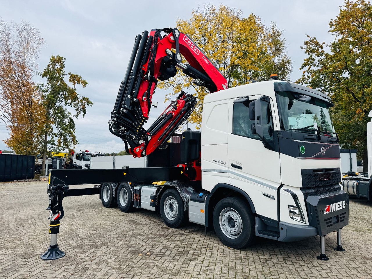 משאית צד נופל/ שטוחה, משאית מנוף Volvo FH 500 8x4 Kran F820 RA2.27 Jib & Winde Sofort: תמונה 14