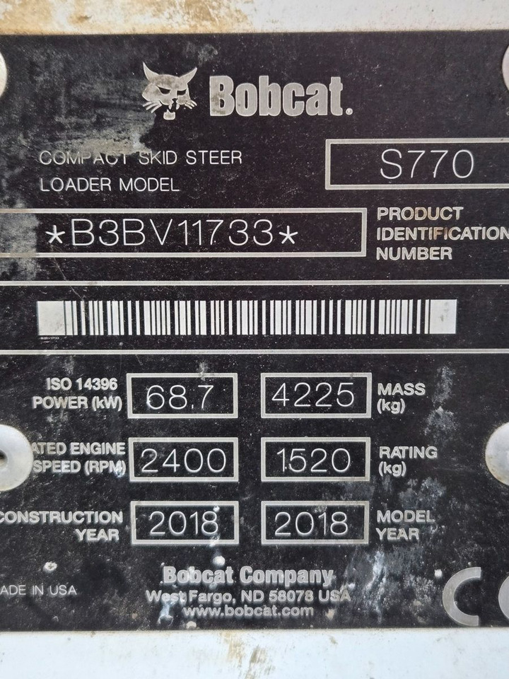 Bobcat S770 - מעמיס גלגלים: תמונה 2 Bobcat S770 - מעמיס גלגלים: תמונה 2