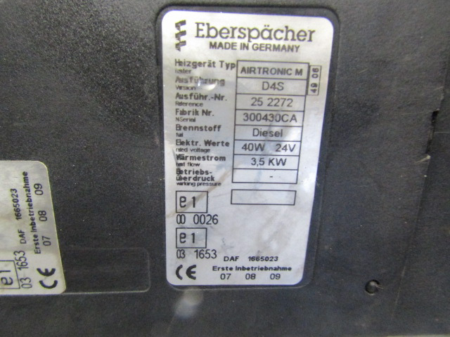 DAF XF 105 CAB NIGHT HEATER TYPE ‘EBERSPACHER AIRTRONIC M D45’ - תא ופנים הרכב עבור משאית: תמונה 2 DAF XF 105 CAB NIGHT HEATER TYPE ‘EBERSPACHER AIRTRONIC M D45’ - תא ופנים הרכב עבור משאית: תמונה 2