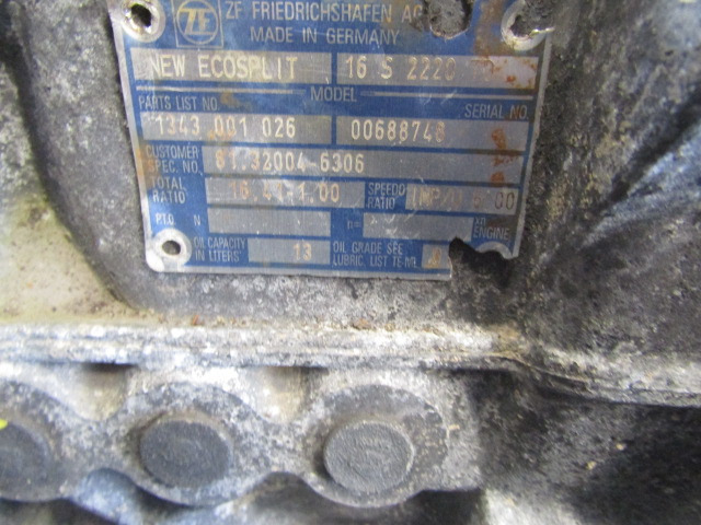 MAN TGS ZF 16S 2220TD MANUAL GEARBOX - מנוע וחלקים עבור משאית: תמונה 3 MAN TGS ZF 16S 2220TD MANUAL GEARBOX - מנוע וחלקים עבור משאית: תמונה 3