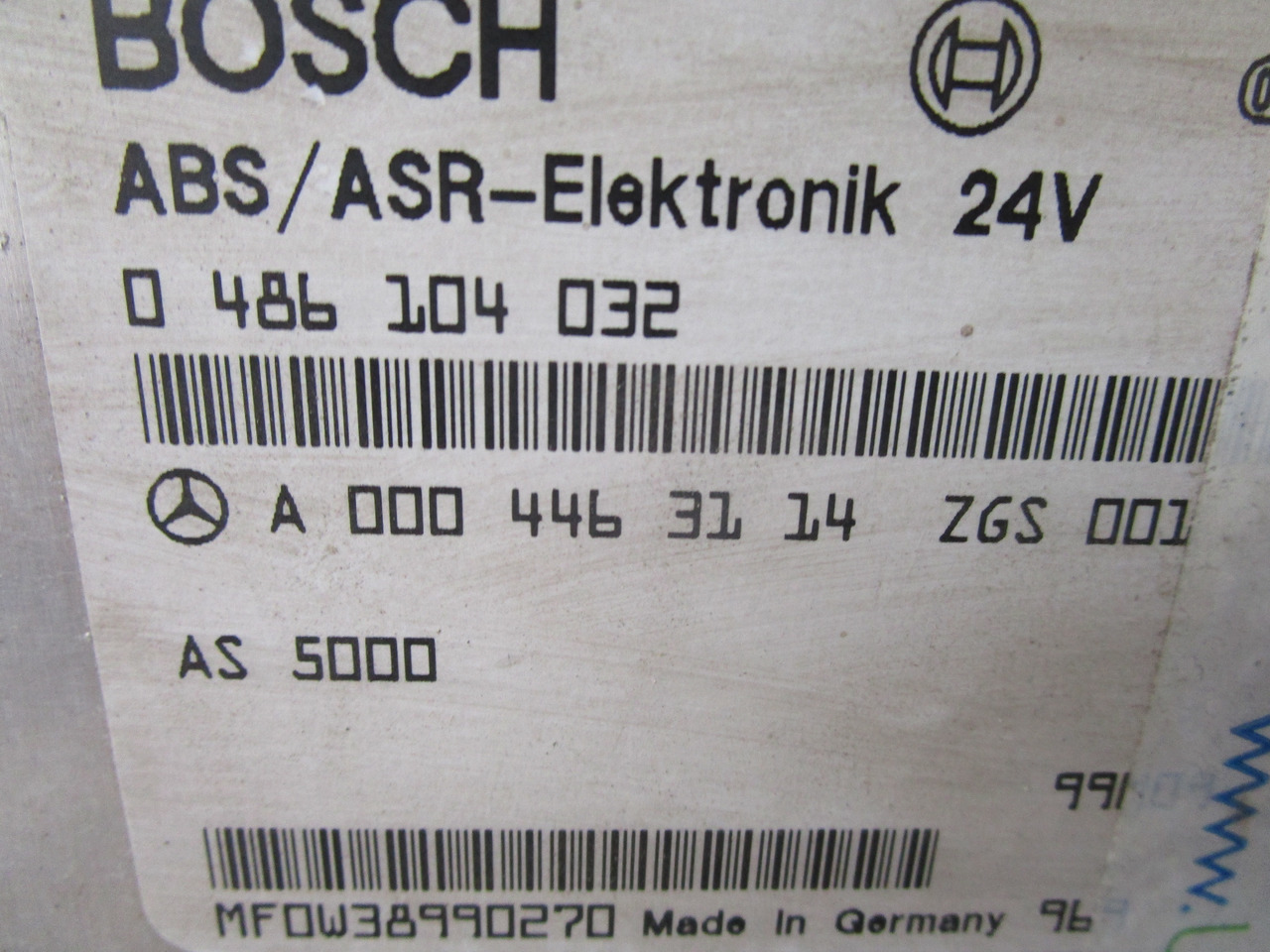 MERCEDES ATEGO ABS / ASR ECU P/NO A0004463114 - חלקי בלמים עבור משאית: תמונה 2 MERCEDES ATEGO ABS / ASR ECU P/NO A0004463114 - חלקי בלמים עבור משאית: תמונה 2