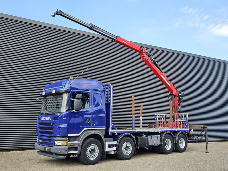 Scania G440 / RETARDER / 8x4 / PALFINGER-EPSILON CRANE - משאית צד נופל/ שטוחה, משאית מנוף: תמונה 1 Scania G440 / RETARDER / 8x4 / PALFINGER-EPSILON CRANE - משאית צד נופל/ שטוחה, משאית מנוף: תמונה 1