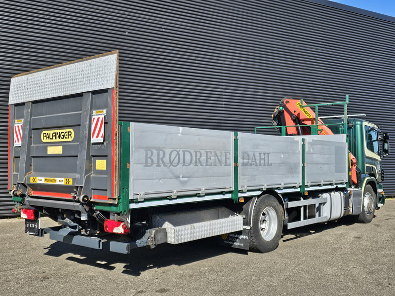 משאית צד נופל/ שטוחה, משאית מנוף Scania P320 4x2 / PALFINGER 14TM / CRANE/KRAN/GRUE: תמונה 9