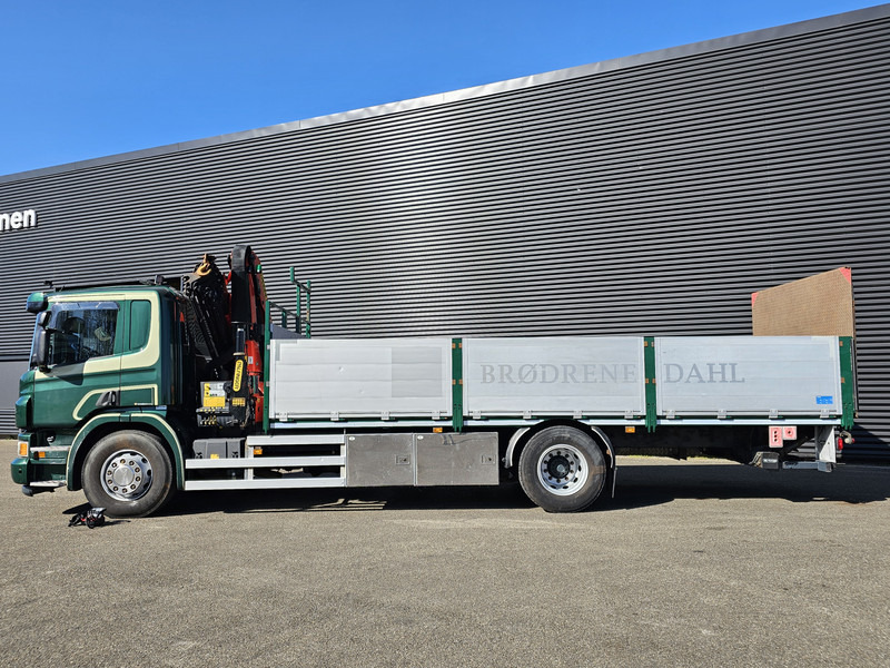 משאית צד נופל/ שטוחה, משאית מנוף Scania P320 4x2 / PALFINGER 14TM / CRANE/KRAN/GRUE: תמונה 7