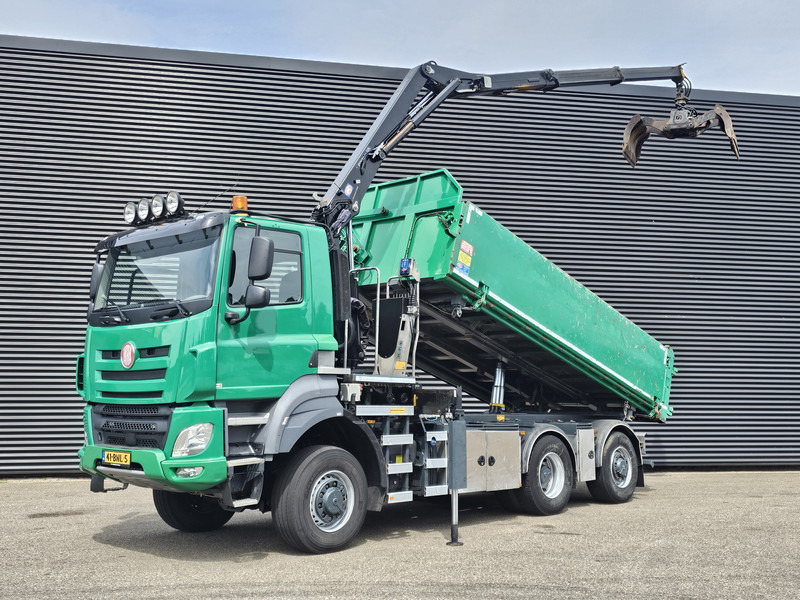 Tatra T158/II 6X6 / HMF Z CRANE + 2 SIDE TIPPER - מזהיר, משאית מנוף: תמונה 1 Tatra T158/II 6X6 / HMF Z CRANE + 2 SIDE TIPPER - מזהיר, משאית מנוף: תמונה 1