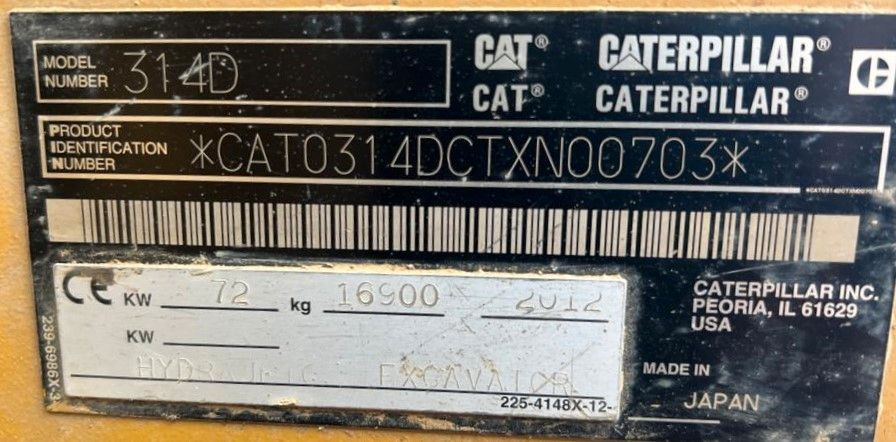 CAT CAT 314 DLCR mit Gummiketten - מחפר סורק: תמונה 2 CAT CAT 314 DLCR mit Gummiketten - מחפר סורק: תמונה 2