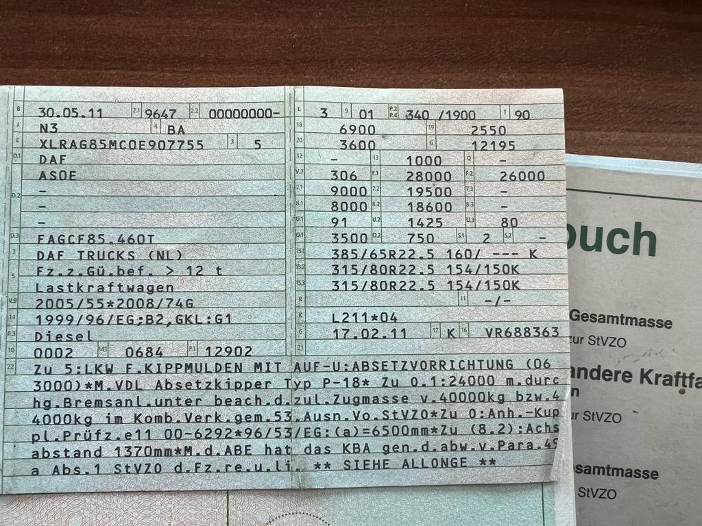 DAF CF 85.460 6X2 VDL Absetzer Top Zustand Retarder DAF CF 85.460 6X2 VDL Absetzer Top Zustand Retarder - משאית דילוג העמסה: תמונה 3 DAF CF 85.460 6X2 VDL Absetzer Top Zustand Retarder DAF CF 85.460 6X2 VDL Absetzer Top Zustand Retarder - משאית דילוג העמסה: תמונה 3