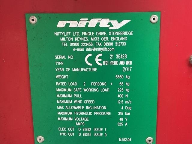 Niftylift HR21 - זרוע מרפקי: תמונה 5 Niftylift HR21 - זרוע מרפקי: תמונה 5