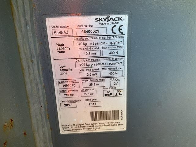 SkyJack SJ85AJ - זרוע מרפקי: תמונה 5 SkyJack SJ85AJ - זרוע מרפקי: תמונה 5