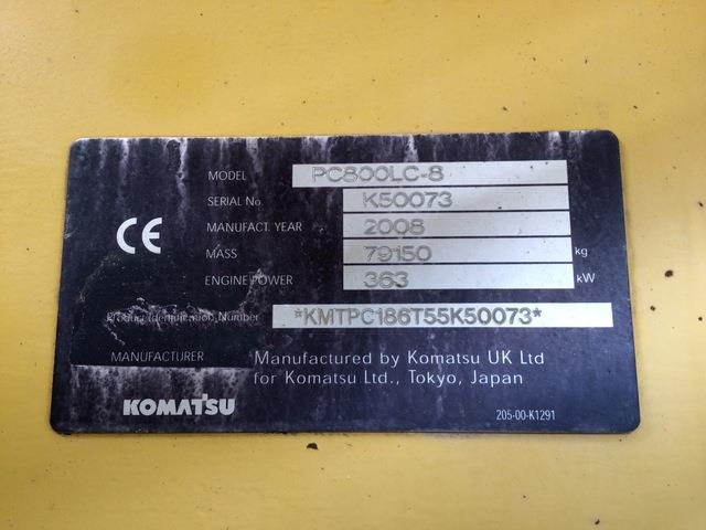 Komatsu PC800LC-8 - מחפר סורק: תמונה 5 Komatsu PC800LC-8 - מחפר סורק: תמונה 5