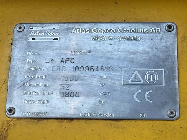 Atlas Copco Diamec U4 - אסדת קידוח: תמונה 5 Atlas Copco Diamec U4 - אסדת קידוח: תמונה 5