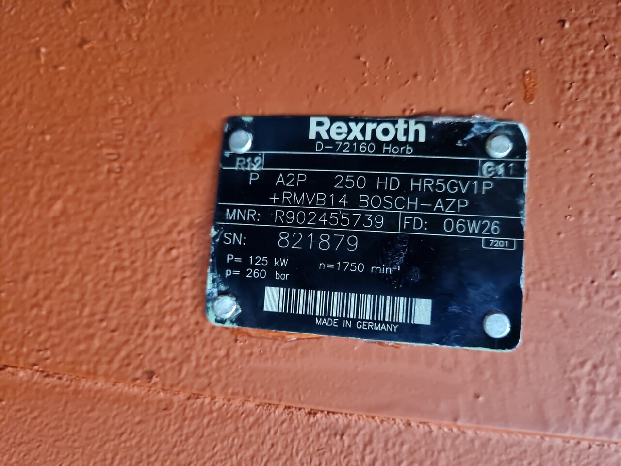 REXROTH A2P250HD HR5GV1P + RMVB14 - משאבת שמן: תמונה 5 REXROTH A2P250HD HR5GV1P + RMVB14 - משאבת שמן: תמונה 5