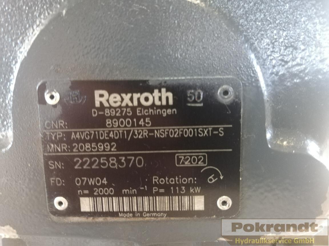 Rexroth Bosch A4VG71DE4DT1 32R NSF02F001SXT-S - 2 Einheiten vorhanden - משאבה הידרולית: תמונה 2 Rexroth Bosch A4VG71DE4DT1 32R NSF02F001SXT-S - 2 Einheiten vorhanden - משאבה הידרולית: תמונה 2