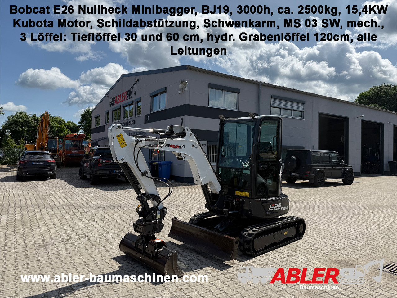 Bobcat E26 Nullheck Minibagger MS03 3 Löffel - מחפר: תמונה 1 Bobcat E26 Nullheck Minibagger MS03 3 Löffel - מחפר: תמונה 1