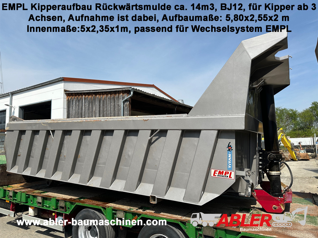 Empl Kipperaufbau für Wechselsystem ca. 14 m3 - גוף מזהיר: תמונה 1 Empl Kipperaufbau für Wechselsystem ca. 14 m3 - גוף מזהיר: תמונה 1